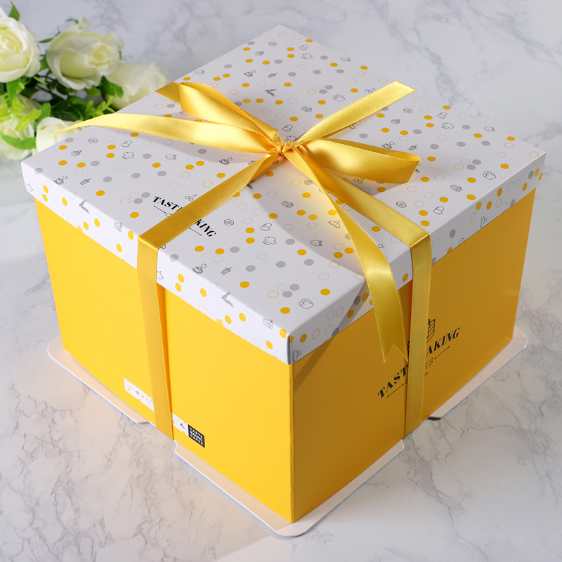 Printing paper cake box with ribbon - Buy Cake Box, Cake Packaging